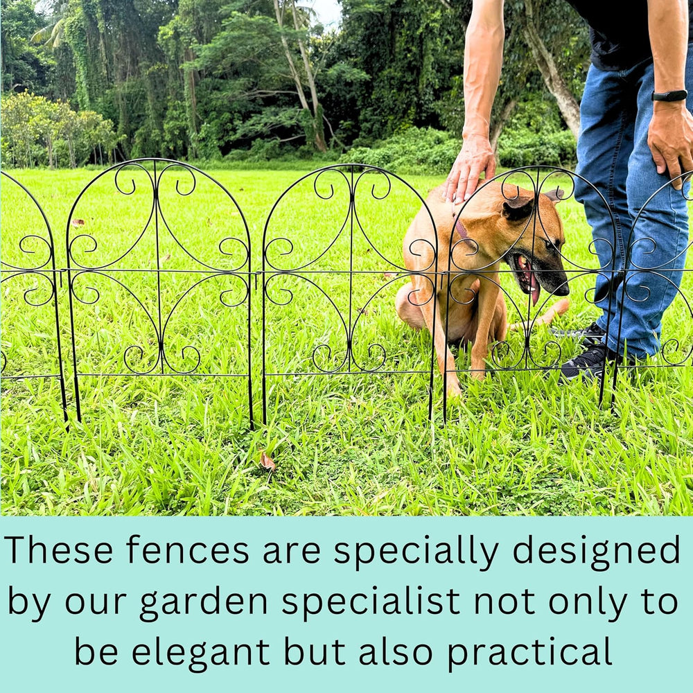 ShopLaLa Garden Fence Border Animal Barrier (10 Panels) 12in(L) x 24in(H) Met...