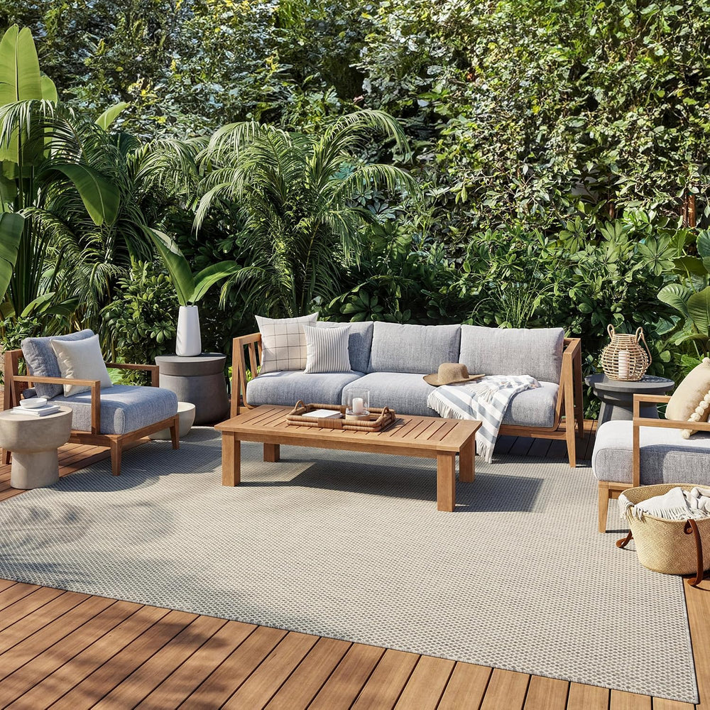 Nourison Home Courtyard 9' x 12' Indoor/Outdoor Serged Edges Area Rug...