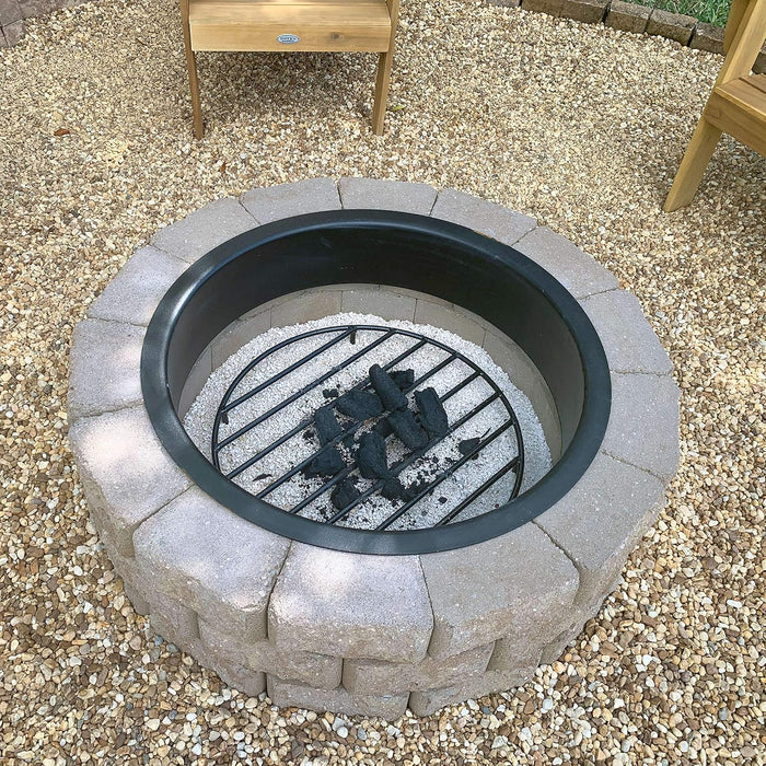 Sunnydaze Elevated Fire Pit Grate for Wood, Metal, 24” Dia, Round, Black