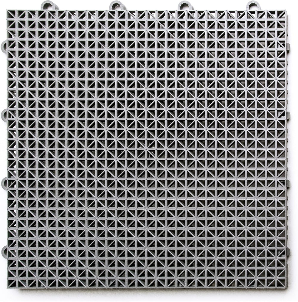 SnapLock DuraGrid 12"x12" Interlocking Deck Tiles, 40 Pack, Gray