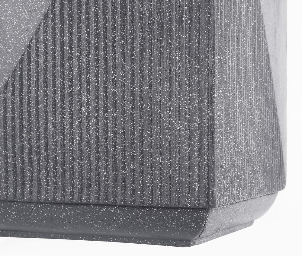 JONATHAN Y Adrian Outdoor Side Table Stool Polyresin 21", Gray Terrazzo