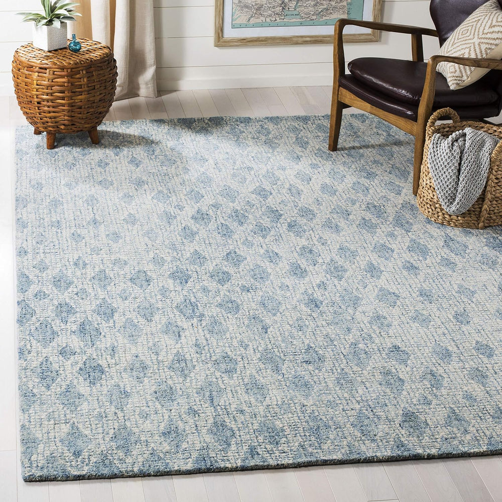 SAFAVIEH Abstract Collection Area Rug - 10' x 14', Ivory & Blue, ...