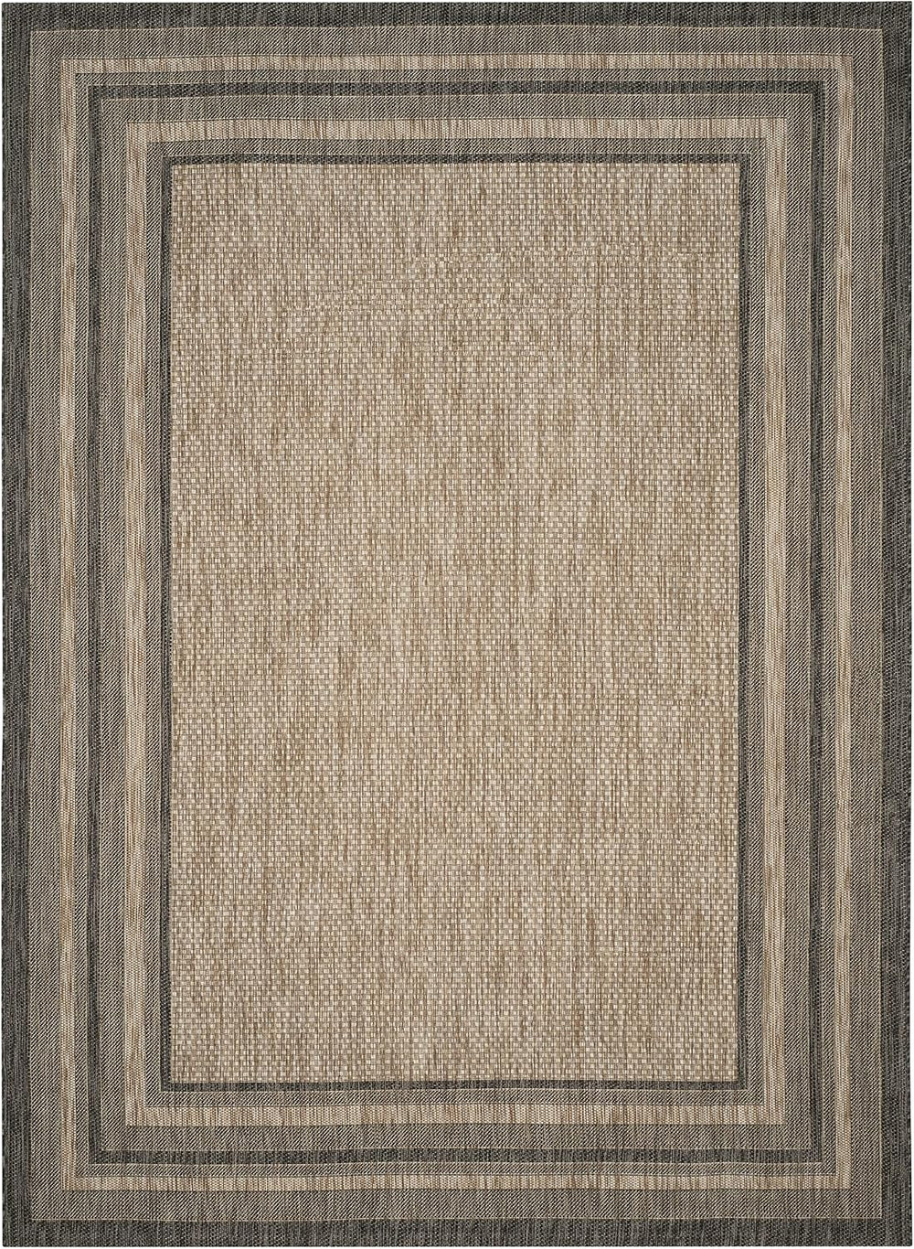 SAFAVIEH Courtyard Outdoor Area Rug 8'x10', Natural & Black CY847...
