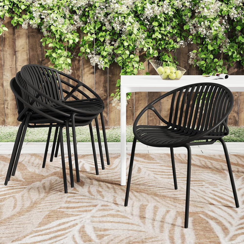 Christopher Knight Home Set of 2 Tita Modern Patio Outdoor Dining Chairs, Sta...