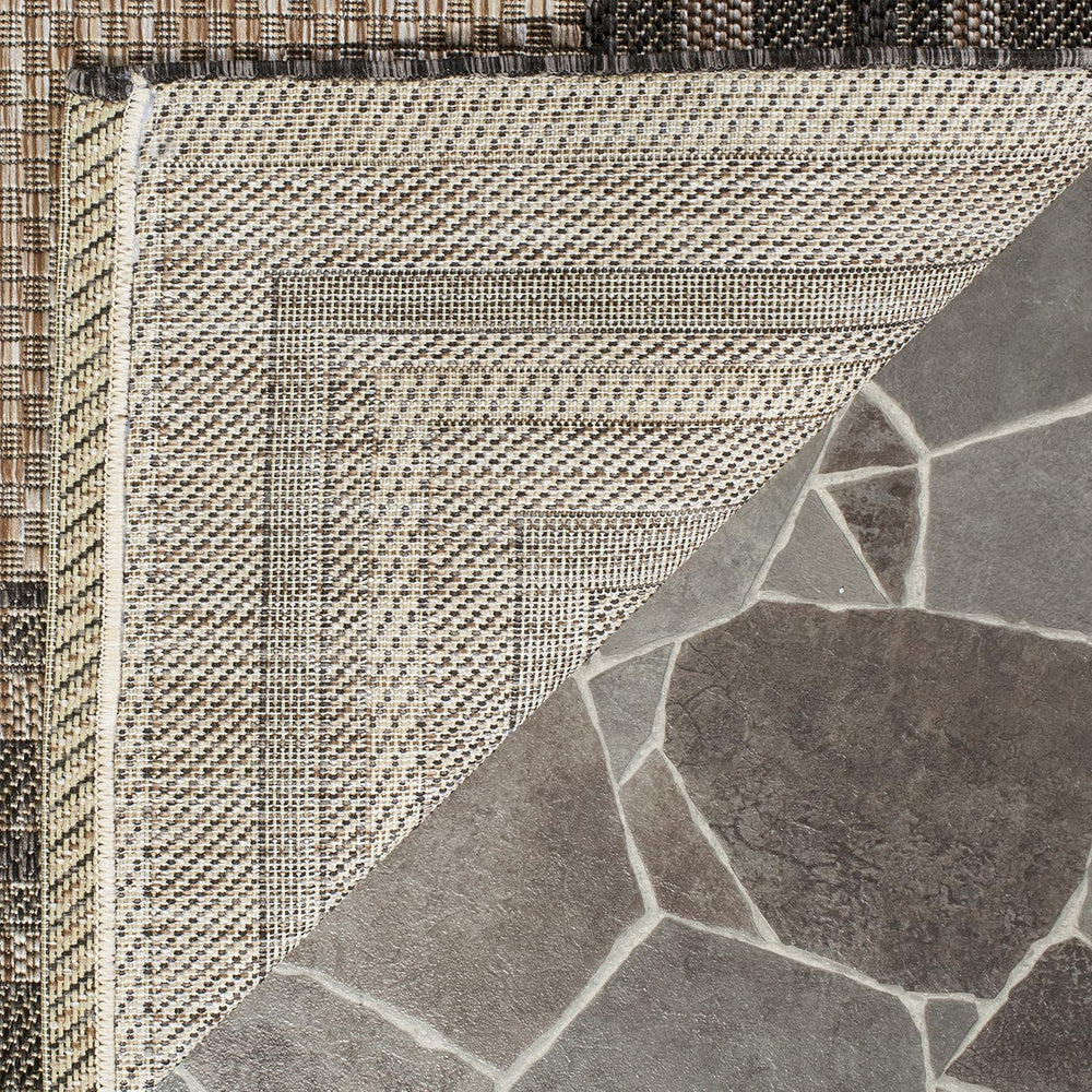 SAFAVIEH Courtyard Collection 4' x 5'7" Natural / Black CY8475 I...