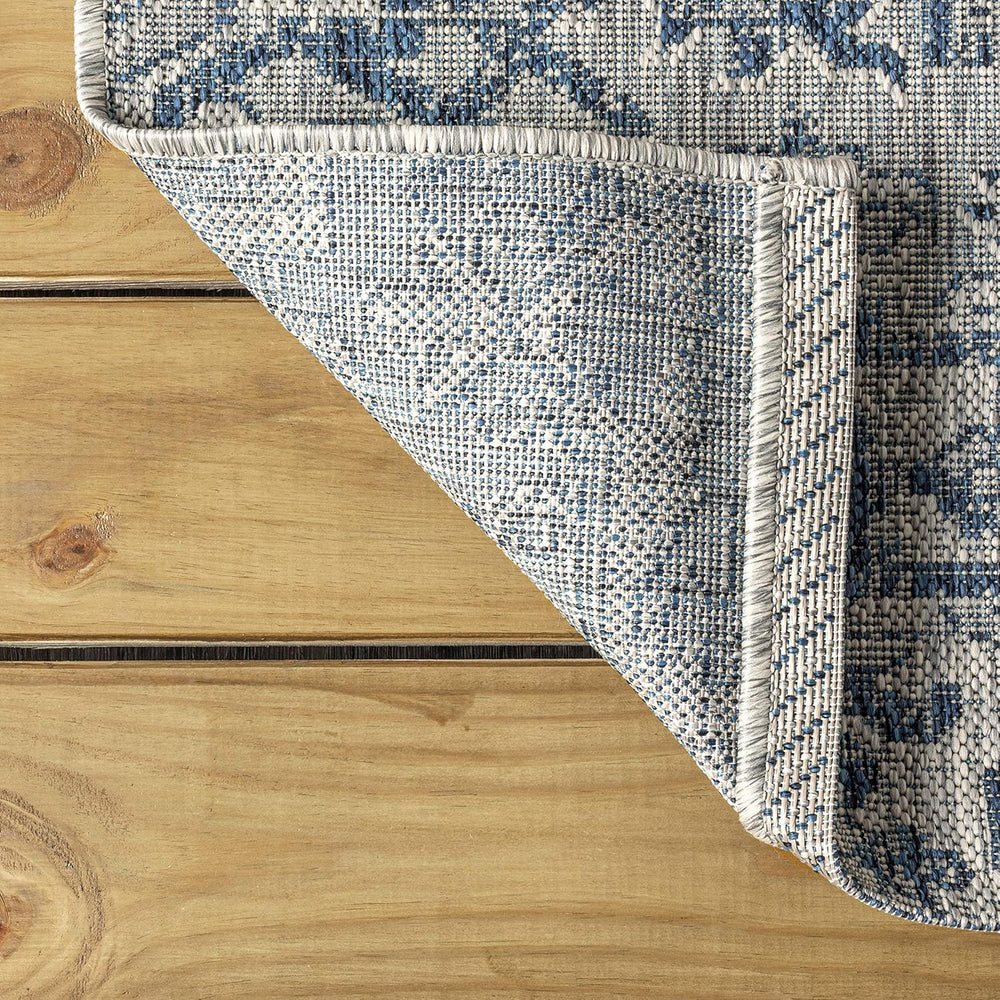 JONATHAN Y Boho Medallion Indoor Outdoor Area Rug 8X10 Navy/Gray, Estrella Te...