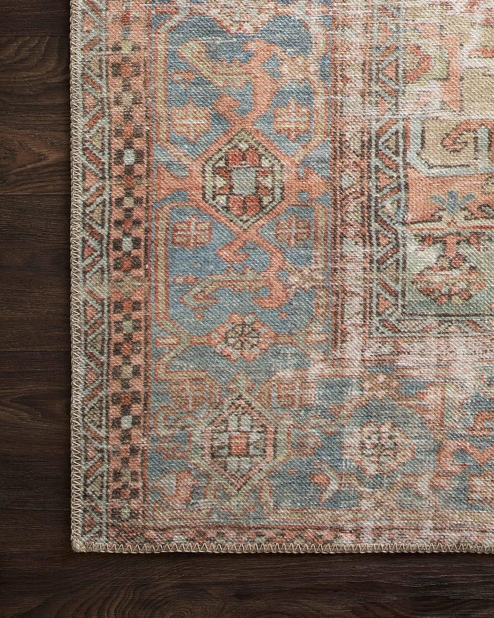 Loloi Loren Terracotta/Sky 5'-0" x 7'-6" Area Rug