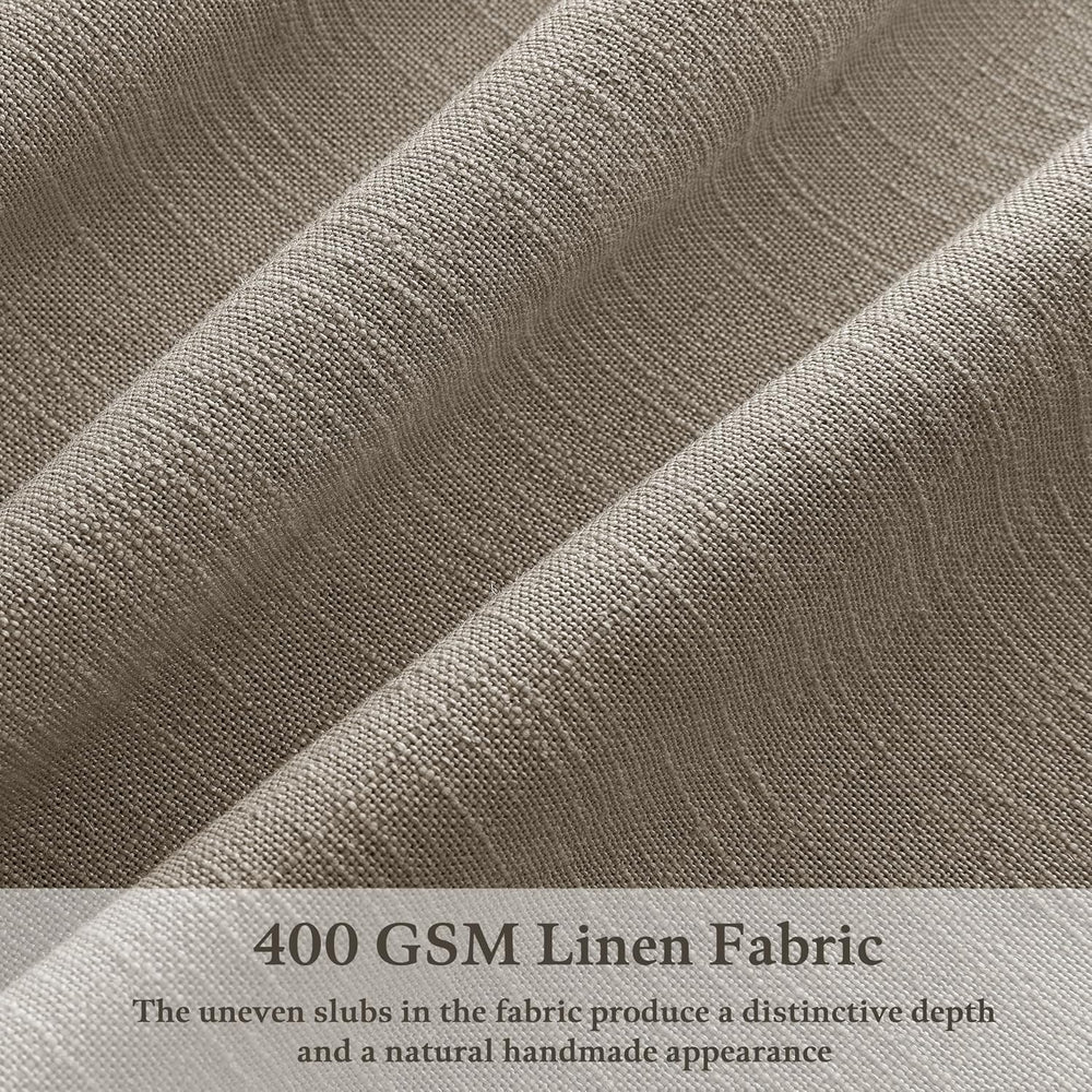 Taupe Pleated Linen Light Filtering Curtains 102 Inches Long 50 Inch Wide