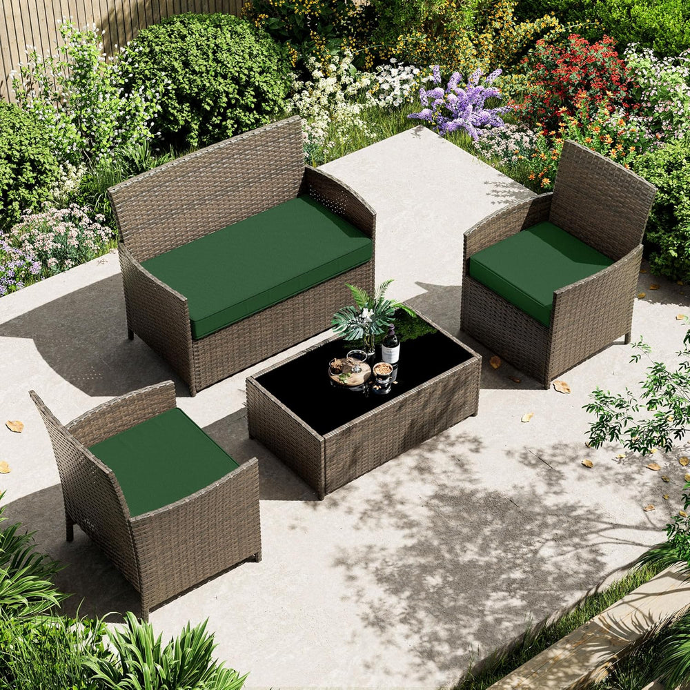 3 Pcs Outdoor Patio Furniture Cushion Replacement Cover, Cover Only - Green