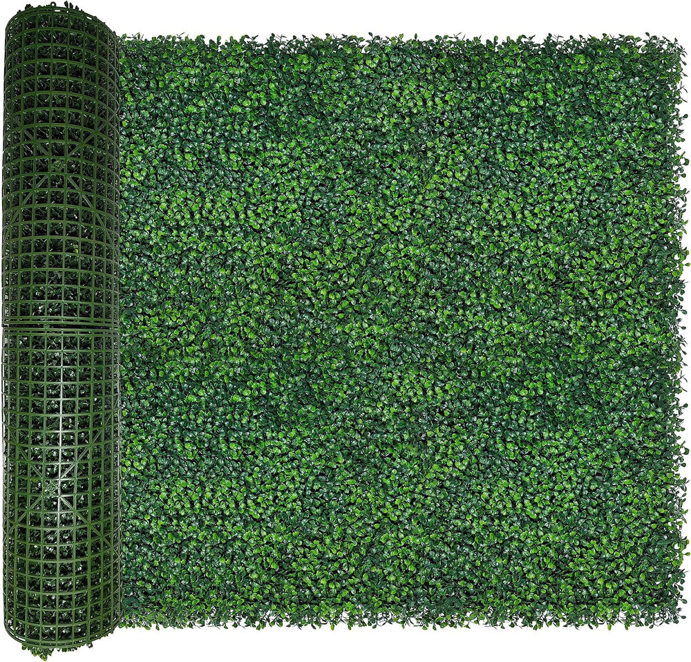 Artificial Boxwood Roll: 40x120 in (33.5 sqft) UV-Anti Faux Ivy Boxwood Hedge...