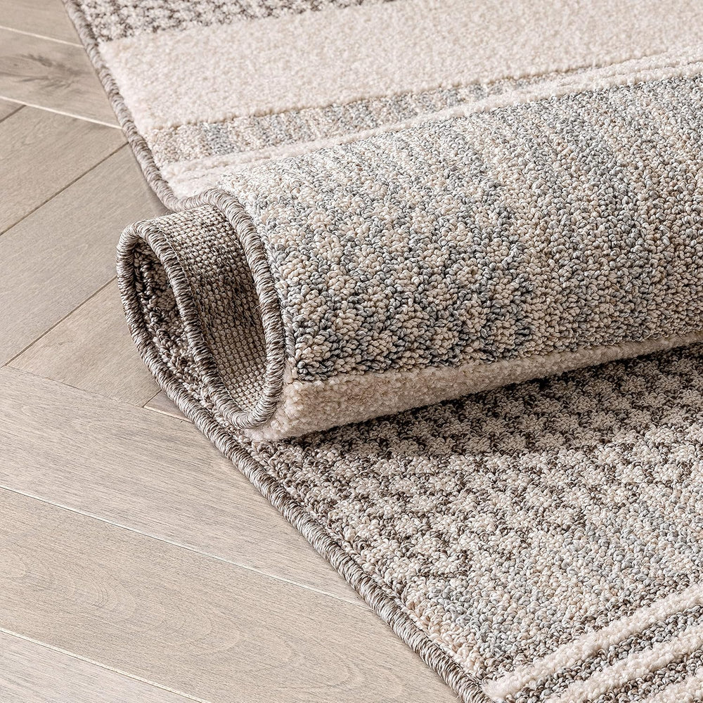 Well Woven Harlow Collection Briar Beige - Modern Tribal Minimalist Geometric...