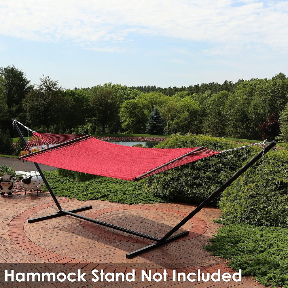 Sunnydaze 75" x 55" Bed, Heavy-Duty Double Rope Hammock for Outside...