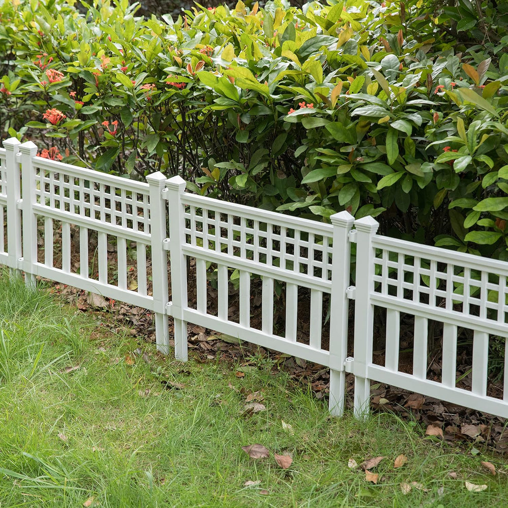 Gardenised Plastic Outdoor Decor Garden Flower Edger Fence, Border, Set of 4 ...