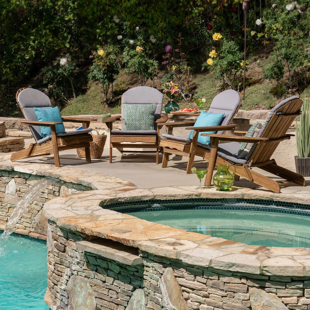 Christopher Knight Home Amenda Outdoor Acacia Wood Folding Adirondack Chairs ...