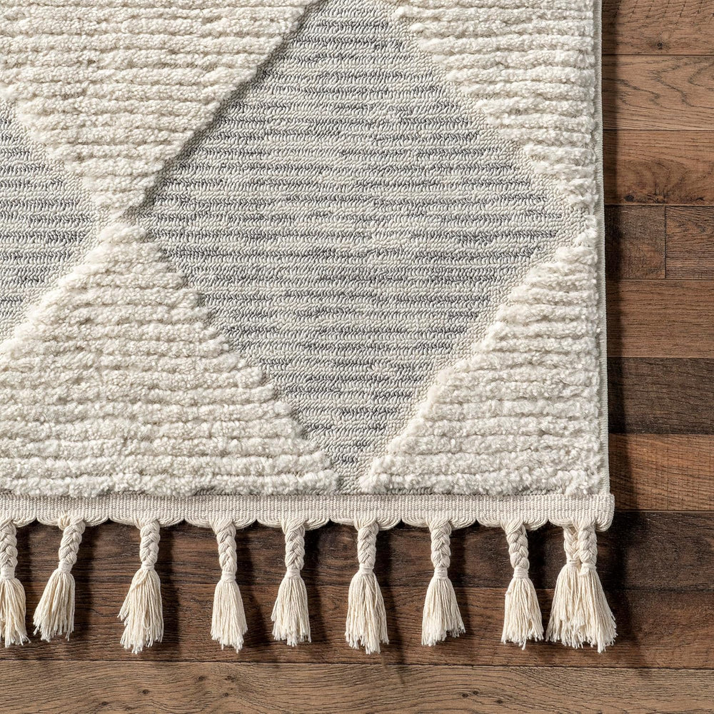 nuLOOM Marissa Off White Diamond Power Loomed Area Rug, 12' x 15'