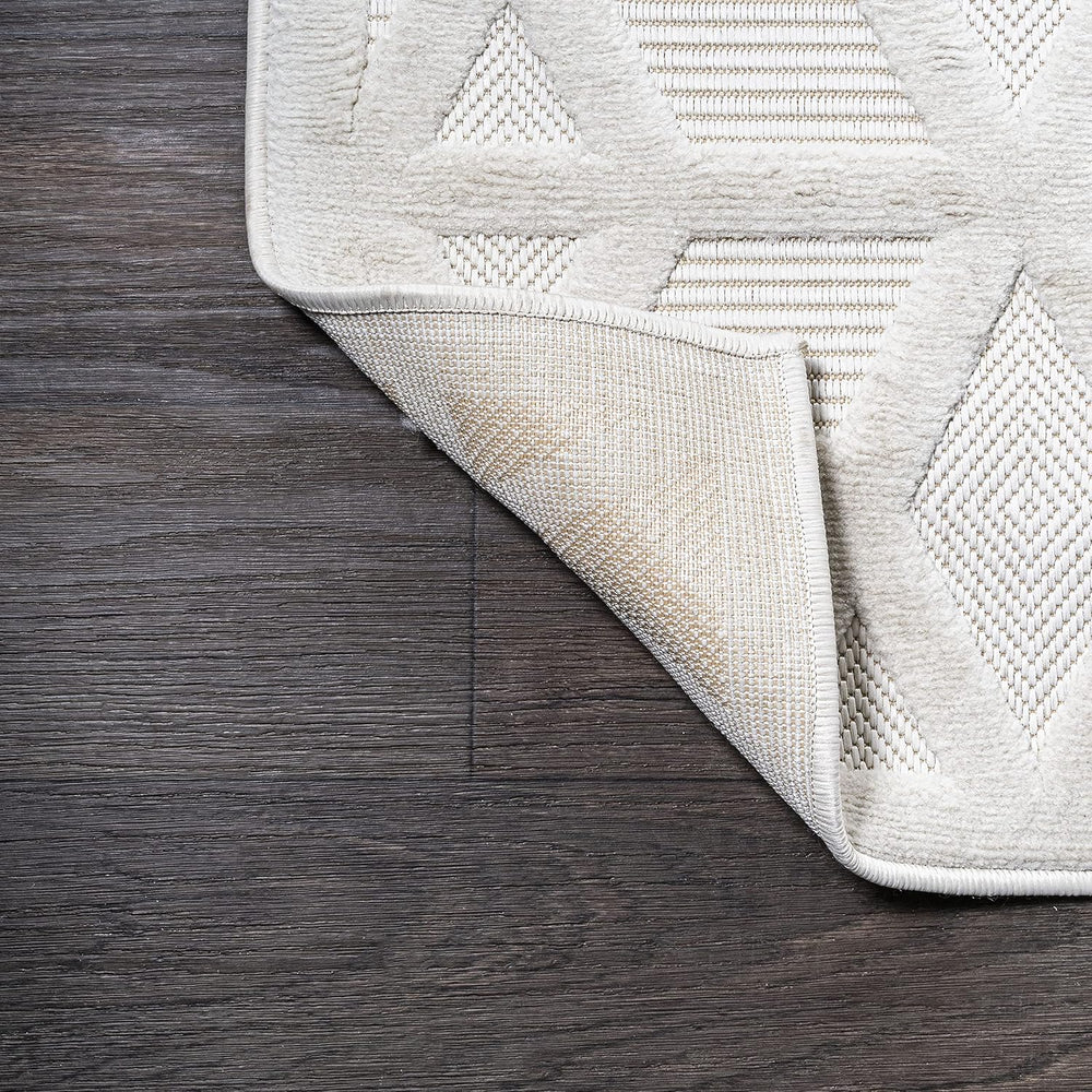 JONATHAN Y Neutral Geometric Indoor Outdoor Area Rug 4X6 Ivory, Talaia for Ba...