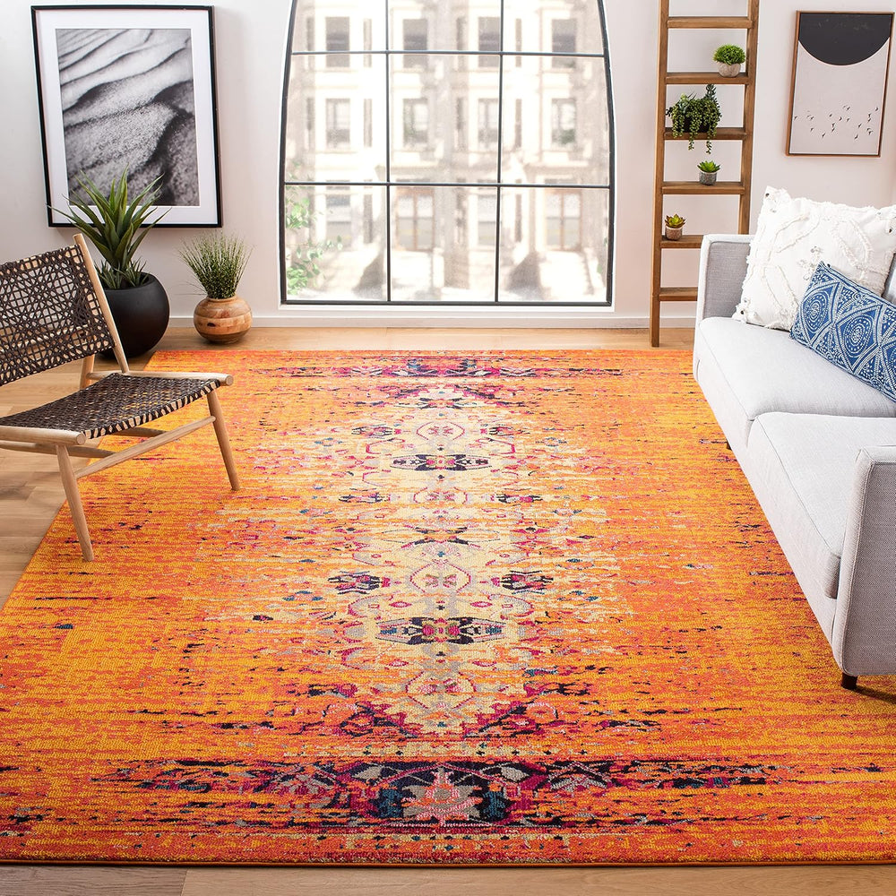 SAFAVIEH Monaco Collection Area Rug - 8' x 10', Orange & Multi, M...