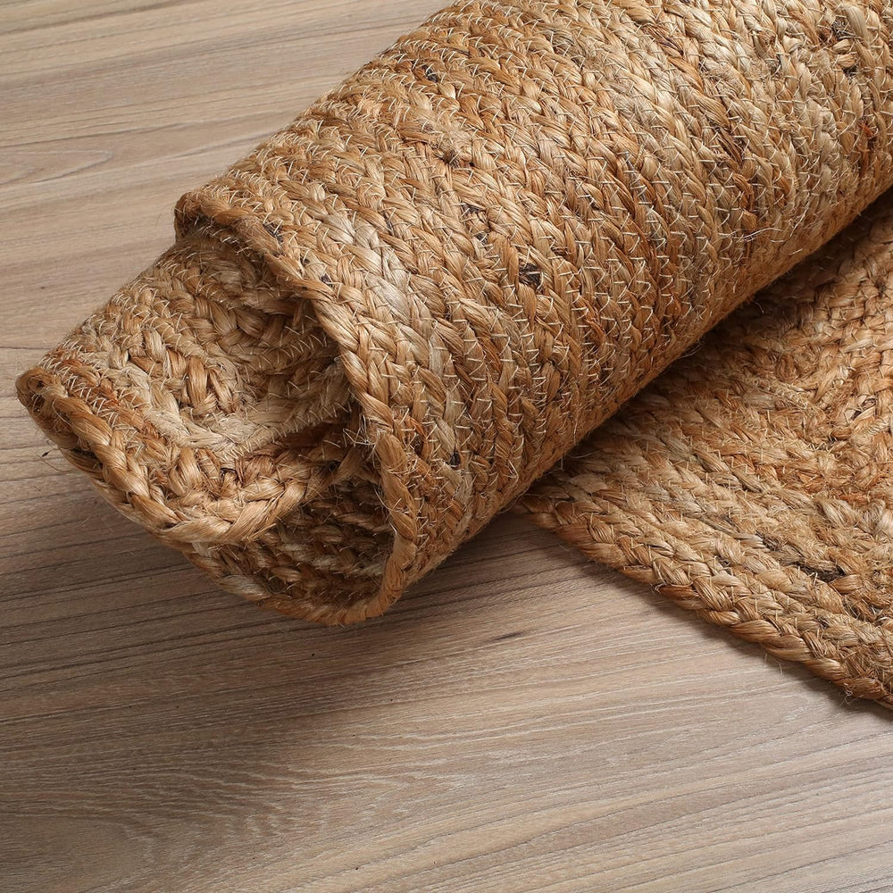 Hausattire Jute Braided Woven Kitchen Rug 2x3 Feet - Natural