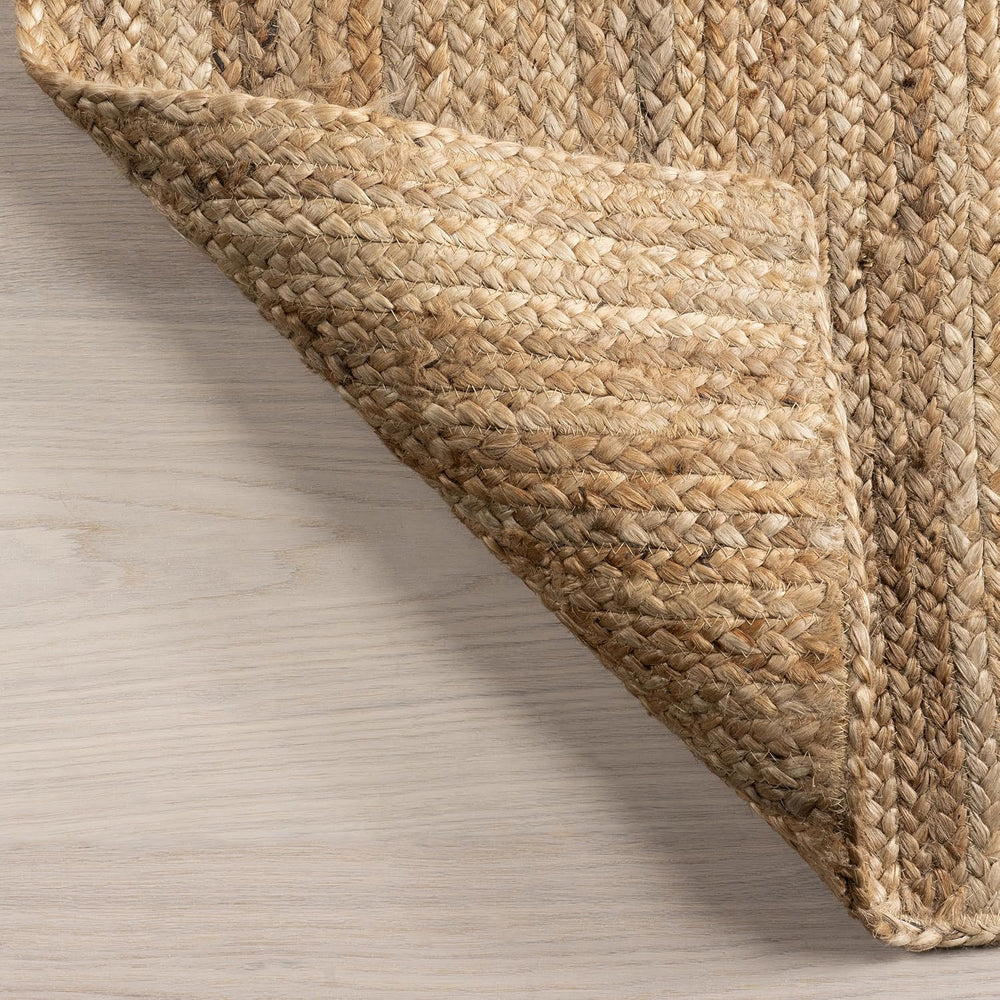 nuLOOM Rigo Natural Solid Flatweave Area Rug, Oval 9' x 12'