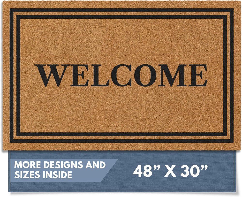 Barnyard Designs Natural Coco Coir Non-Slip Doormat (30x48, Welcome)