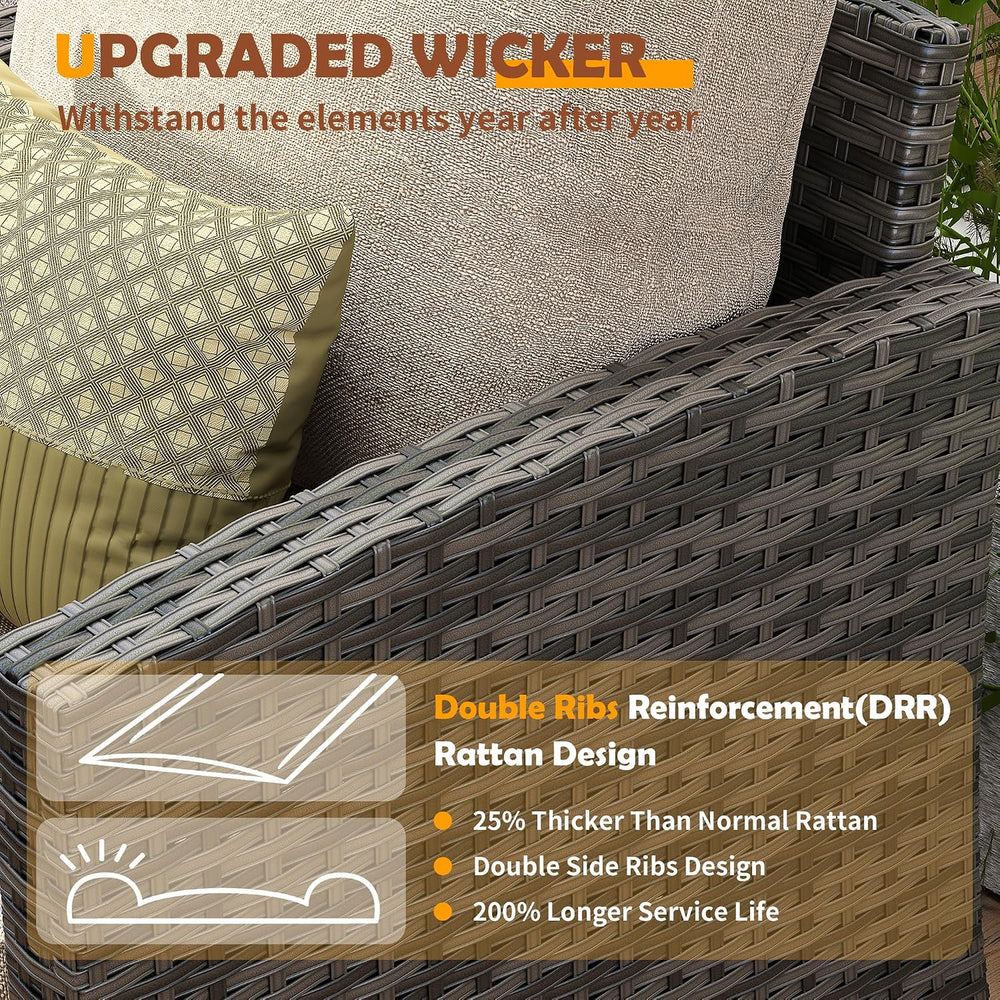 UDPATIO Patio Furniture Set, 5 Pcs Outdoor Conversation Set High Back