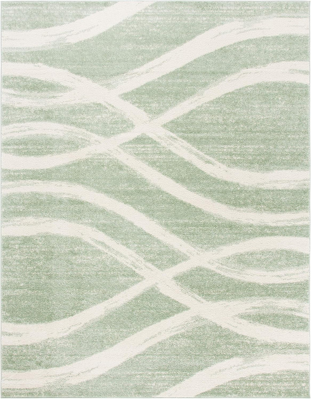 SAFAVIEH Area Rug 6x9 - Adirondack Collection - Sage & Cream, Modern Wave...