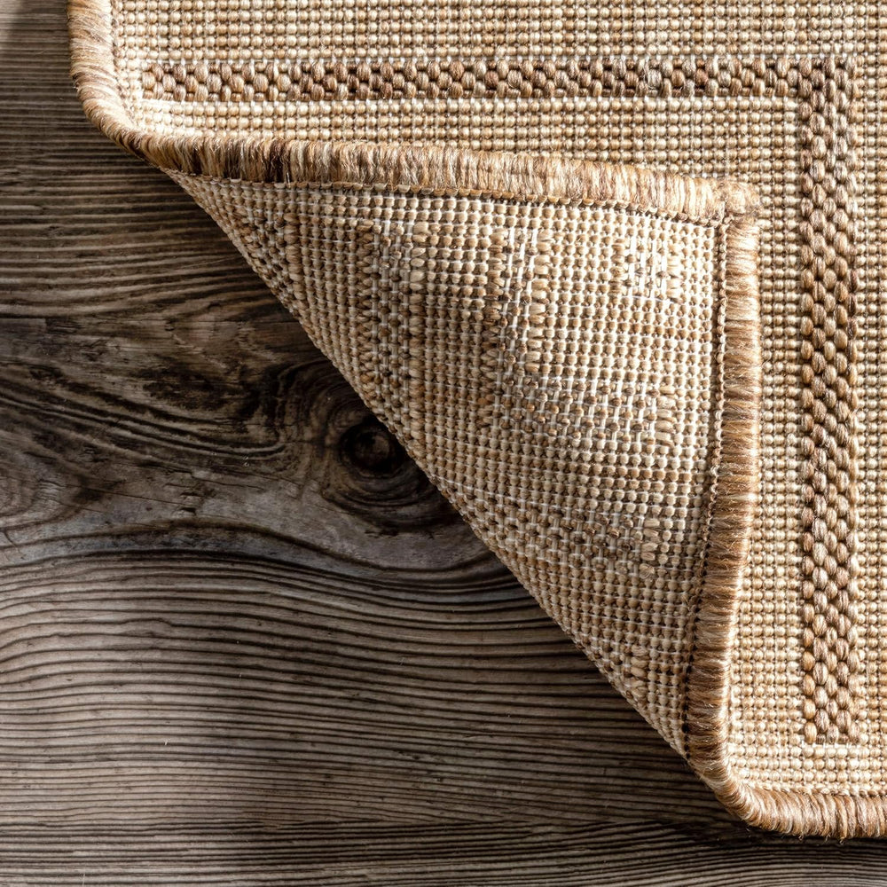 Nuloom Asha Light Brown Bordered Indoor/Outdoor Area Rug, 4' x 6'