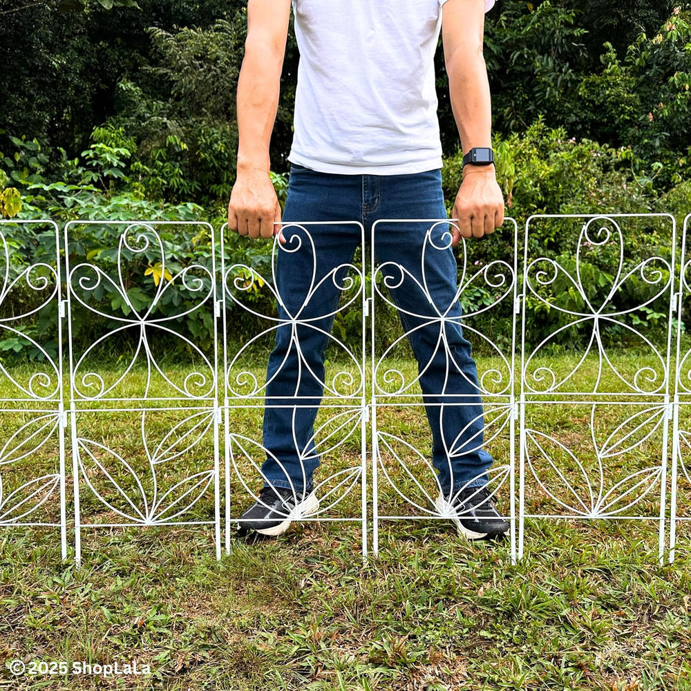 ShopLaLa Garden Fence (10 Panels) 12.5inx31in White Metal Wire Fences