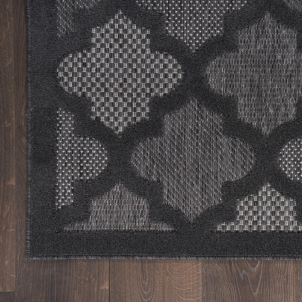 Nourison Home Easy Care Charcoal Black 4' x 6' Area Rug - Easy Clean,...