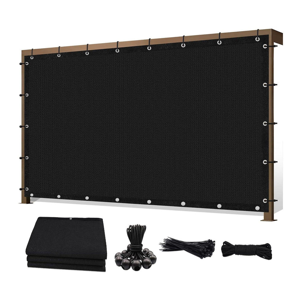 10' X 10' 90% Sun Shade Cloth Outdoor Patio Black Pergola Shades Cove...