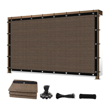 10' X 20' 90% Sun Shade Cloth Outdoor Patio Mocha Pergola Shades Cover Privacy Screen UV Block Porch Screens Canopy for Patio Outside Outdoor