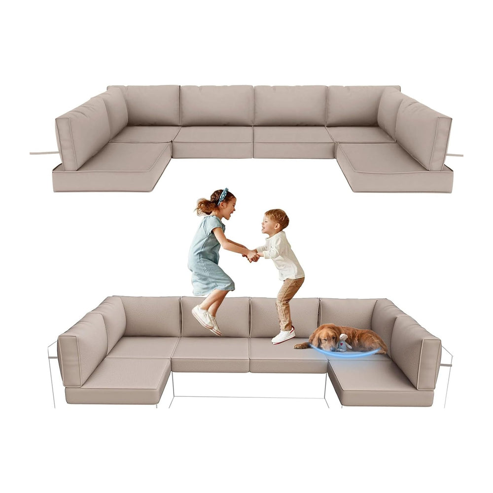 14Pcs Outdoor Sofa Replacement Cushions,Water-Resistant Patio Funiture Sectio...