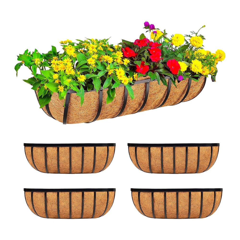 16 Inch Window Baskets with Coconut Liner Outdoor Wall Planter for Plants Lon...