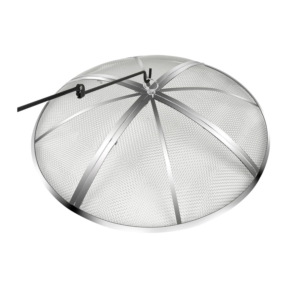 22Inch Fire Pit Spark Screen,Stainless Steel Fire Pit Screen Cover with Handl...