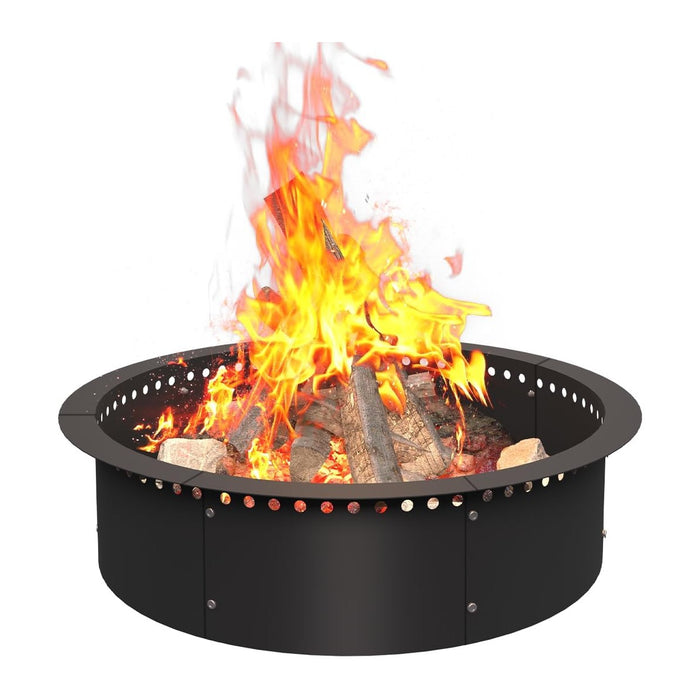 28 Inch Smokeless Fire Pit Ring Insert Firepit Kit Outdoor, Black