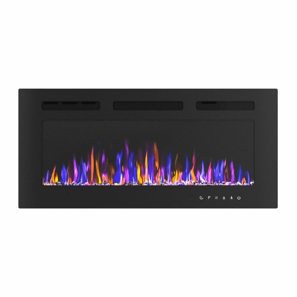 36" Electric Fireplace Wall Mounted and Recessed 750/1500w W/Remote Control