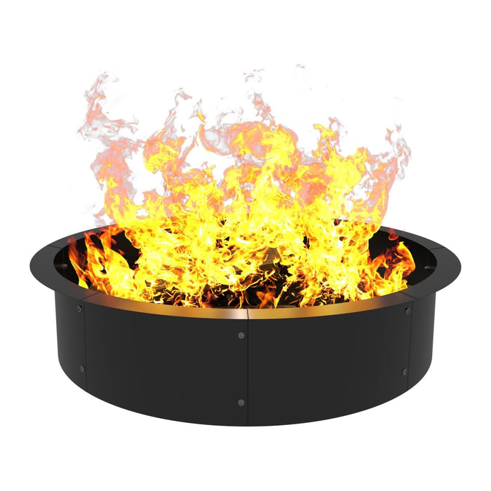 36-Inch Round Outdoor Fire Pit Ring Insert Firepit Kit, Black