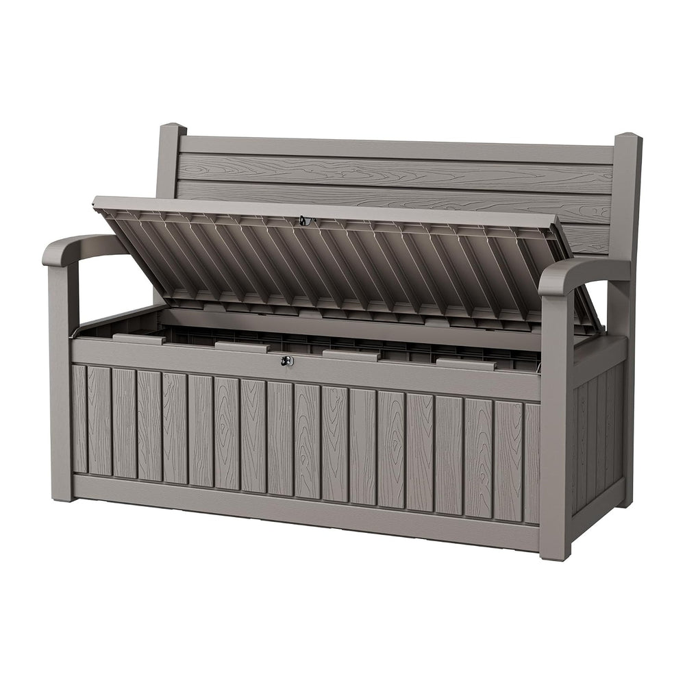 80 Gallon Outdoor Storage Bench Waterproof, Storage Outdoor Porch Bench Doubl...