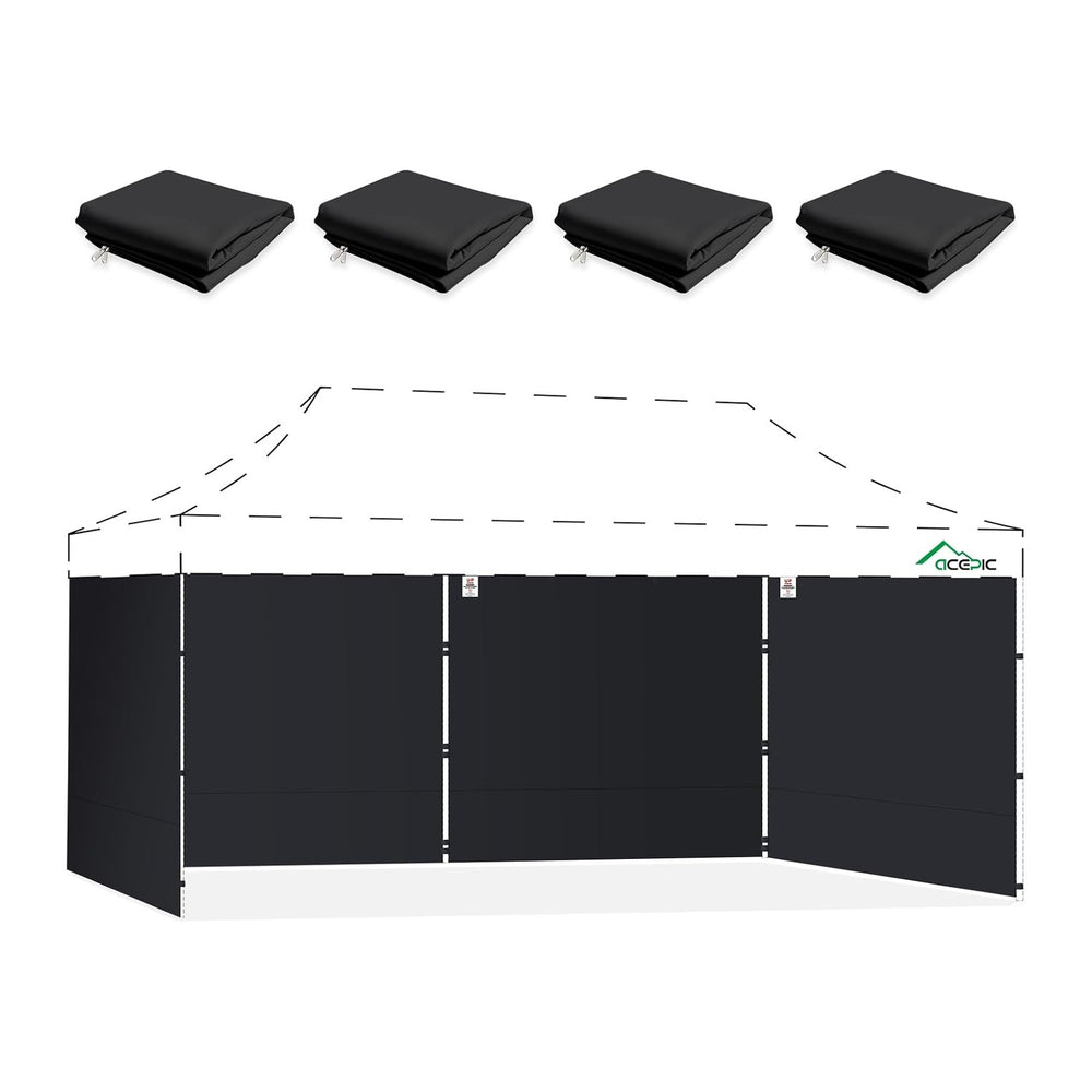 ACEPIC 10x20ft Canopy Sidewalls Only, Black (4PCS, Frame Not Included)