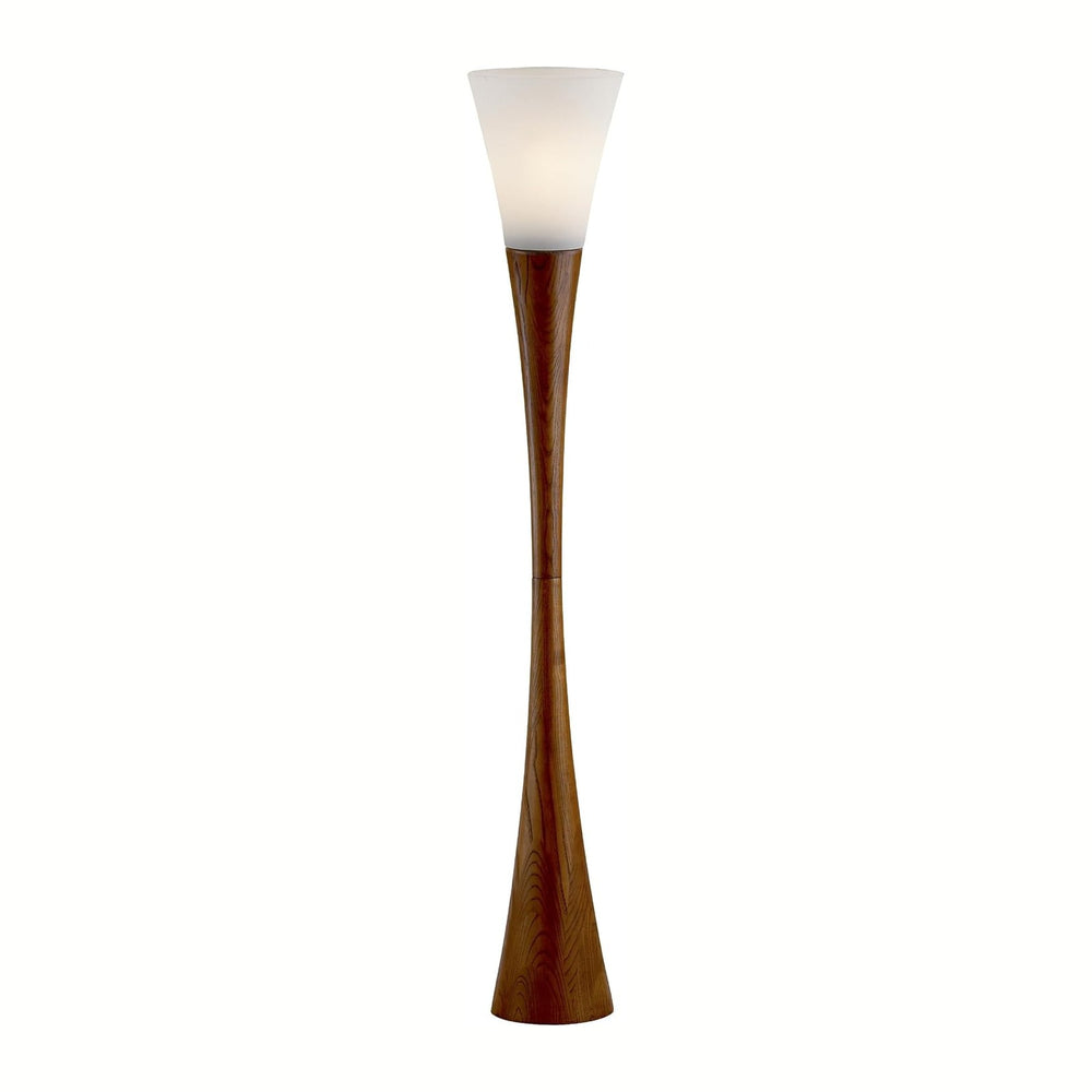Adesso Floor Lamp, Bronze & Walnut Poplar Wood, Modern Design, 68”