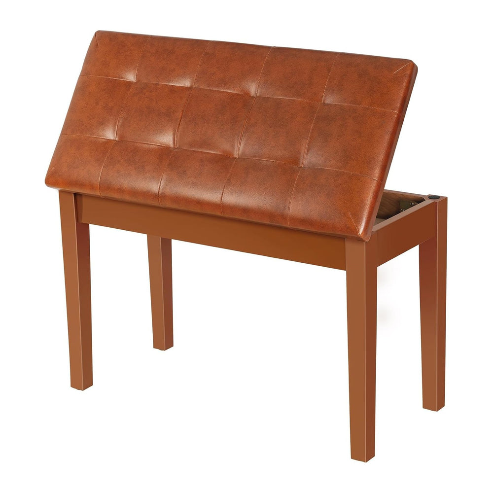 AODSK Solid Wood Duet Piano Bench with Storage, Double Keyboard Piano Benches...