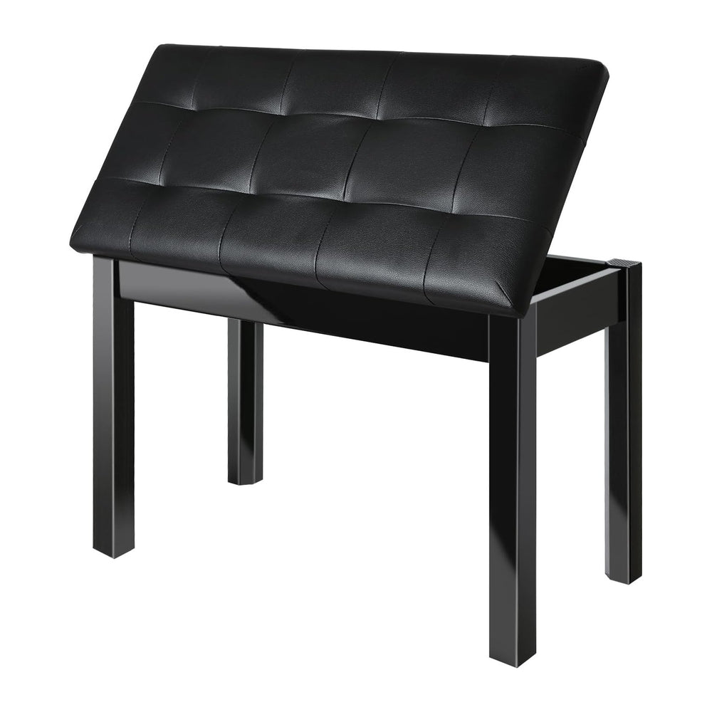 AODSK Wooden Duet Piano Bench with Padded Cushion and Storage Compartment for...