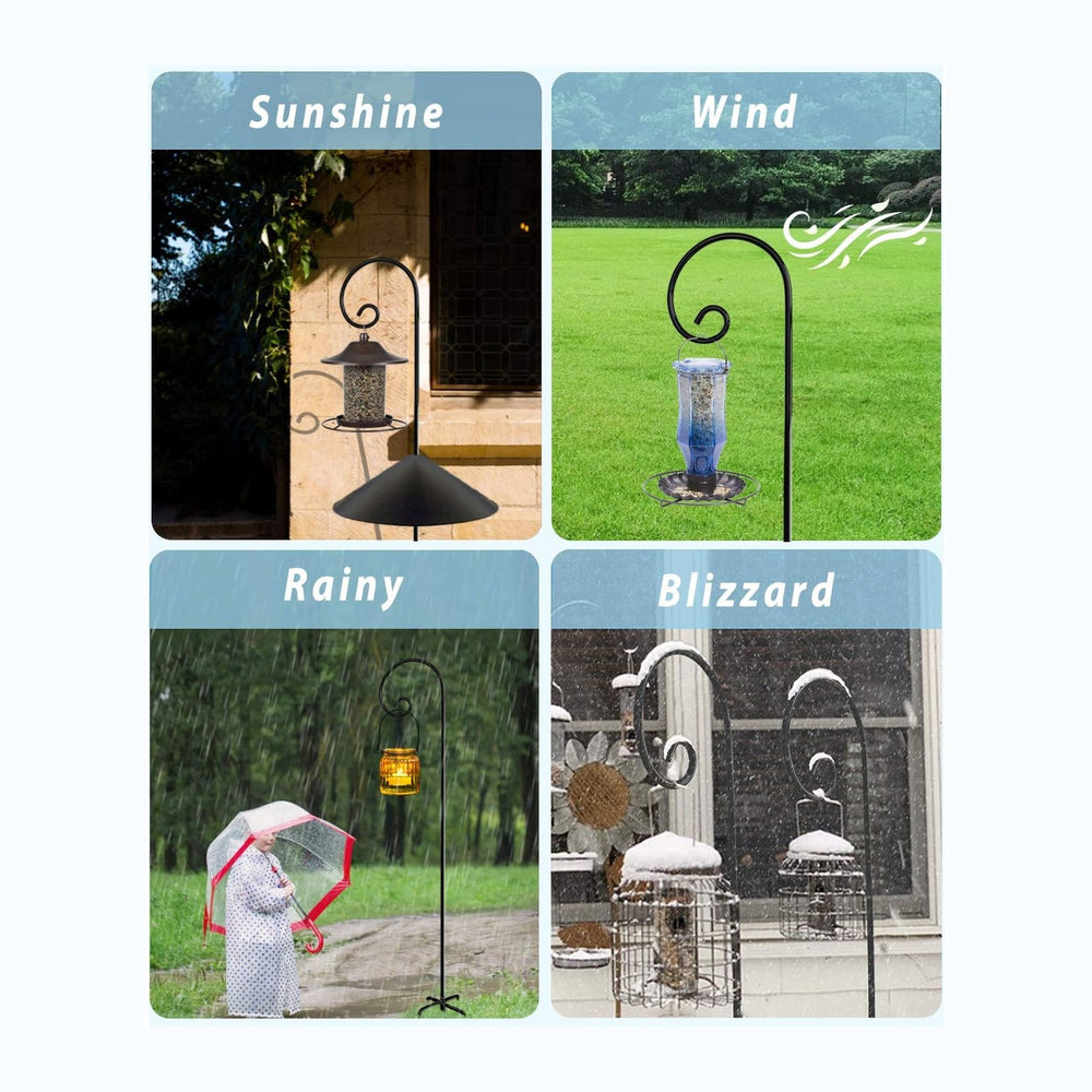 Artigarden Outdoor Shepherd Hooks 76 inch Tall for Bird Feeder (2 Packs), Adj...