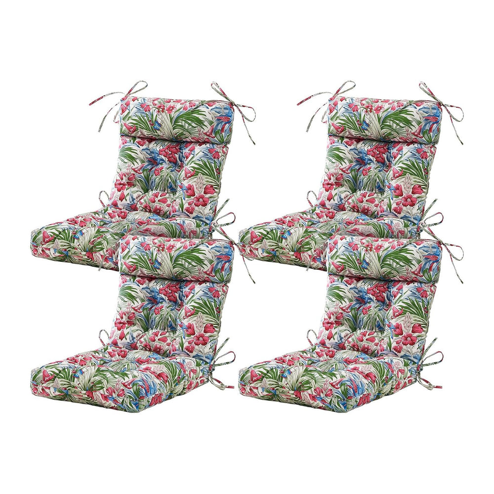 ARTPLAN 44x21 Outdoor High Back Adirondack Patio Cushion 4 Pack,Floral
