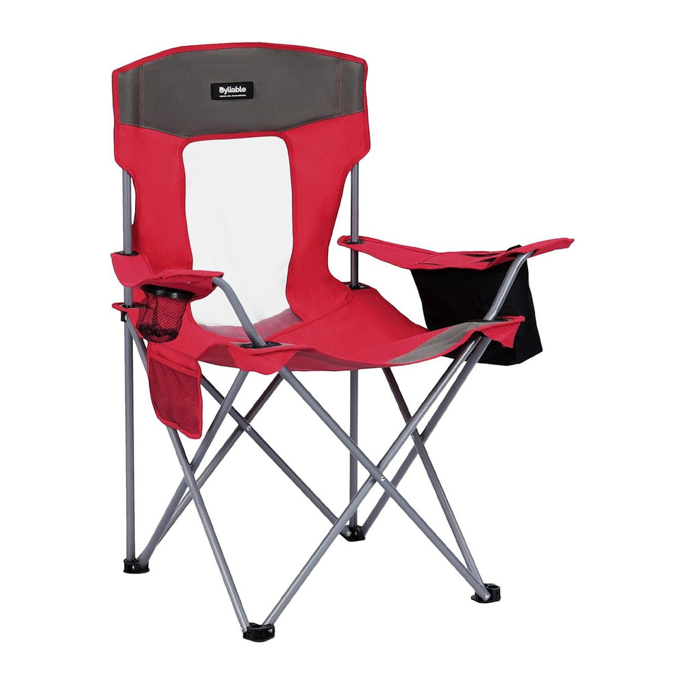 Byliable Camping Chairs Portable Lightweight Folding Lawn Chairs, Red