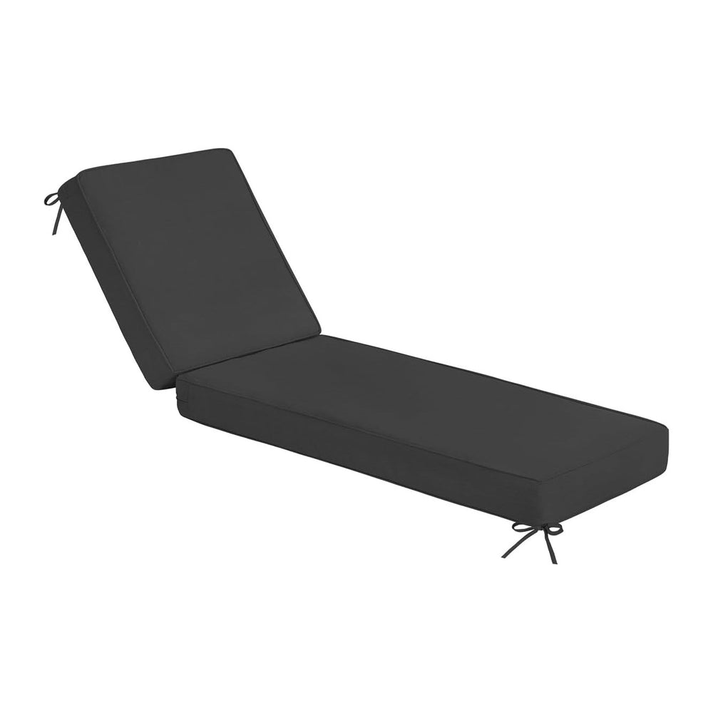 Chaise Lounge Olefin Cushion, Water Resistant Patio Pad Dark Gray 80x26x4