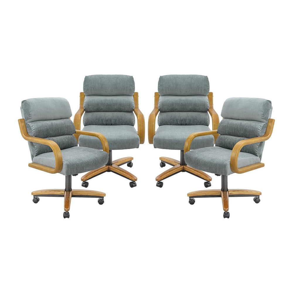 Chromcraft Nova Swivel-Tilt Caster Dining Chair - Chestnut - Lake - 4pc