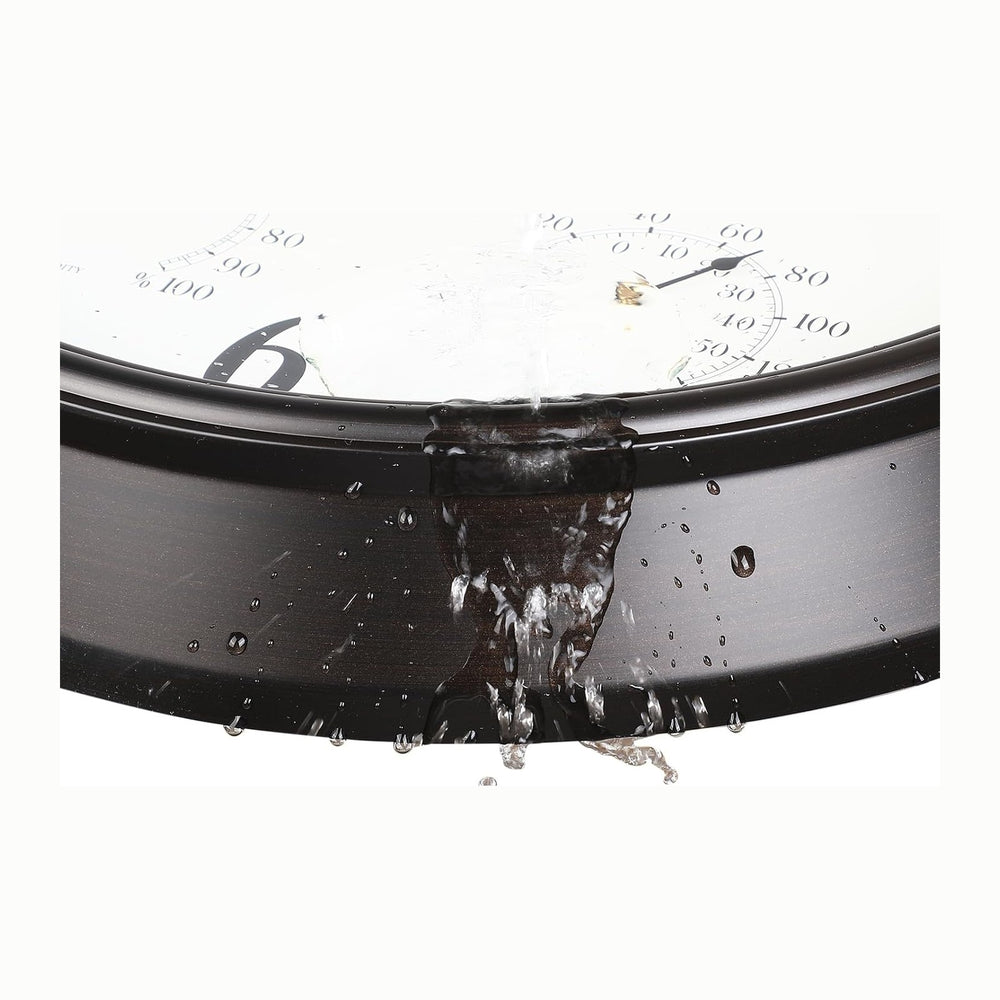 CLXEAST 18 Inch Outdoor Clocks for Patio Waterproof & UV Resistant, Black
