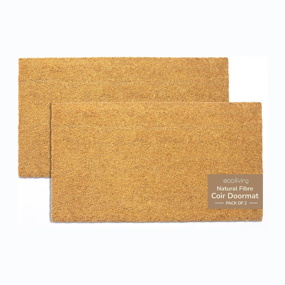 Coco Coir Door Mat DIY Plain Welcome Mat, Pack of 2, Beige 30x17