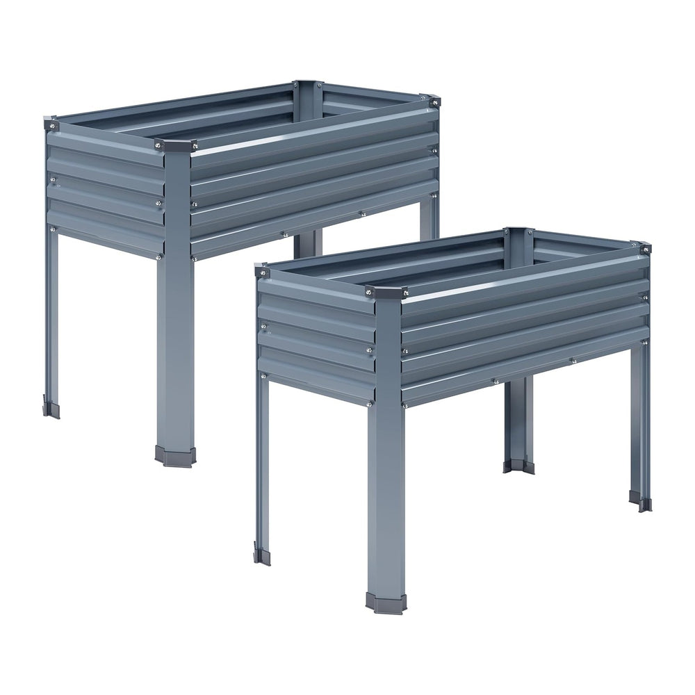 DIIYIV 2PCS Galvanized Raised Garden Bed with Legs,2PCS 48×18×30in Elevated P...